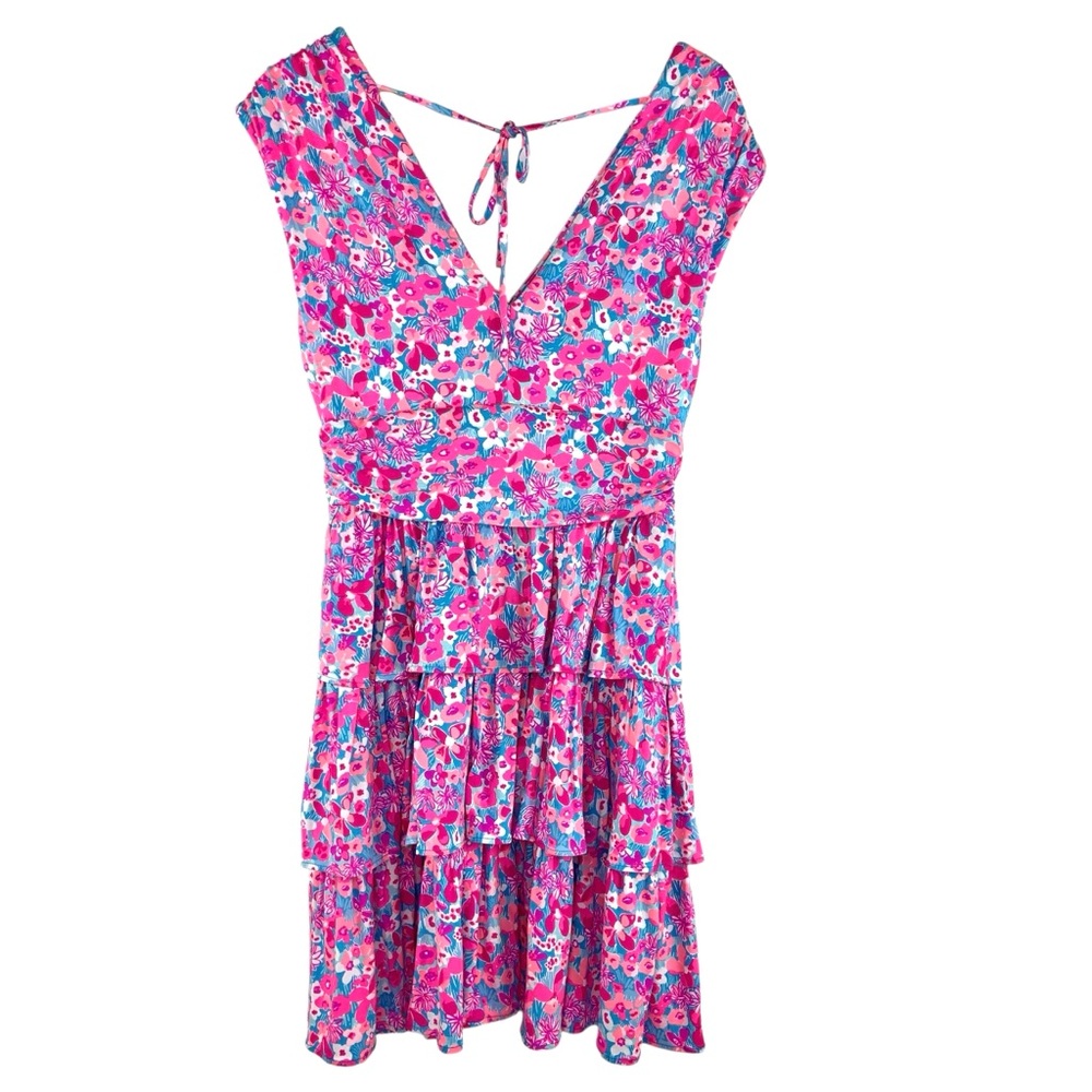 Lilly Pulitzer Faye Pink Floral Tiered Ruffle Dress - Picture 5 of 6